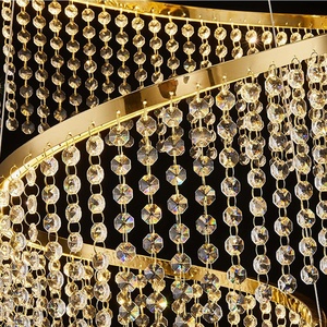 Lusso nordico lampadario di cristallo moderno per la casa per il progetto Hotel Hall Hall Villa soggiorno ovale soffitto appeso - Product Image 2