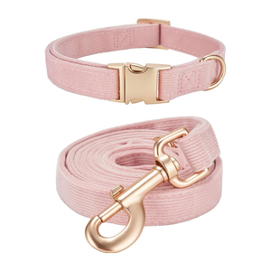 Weiche Baby <span class=keywords><strong>Pink</strong></span> Cord Hunde halsband Leine Set Verstellbare Baumwolle Metalls chnalle Langlebiges Design Mittlere Hunde Training Walking Padded - Product Image 1