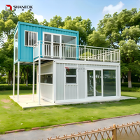 Villa de luxe préfabriquée pliable 3-en-1 de 20 pieds, maison portable moderne en panneaux sandwich pour habitation, salon et bureau extérieur