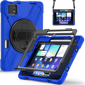 Funda Protectora de Silicona para Tablet con Rotación de 360 Grados para Xiaomi <span class=keywords><strong>MI</strong></span> <span class=keywords><strong>Pad</strong></span> 5 6 7 8 <span class=keywords><strong>Pro</strong></span> 11 Ultra 12.4 POCO X1, Funda Resistente con Correa de Mano y Hombro - Product Image 3