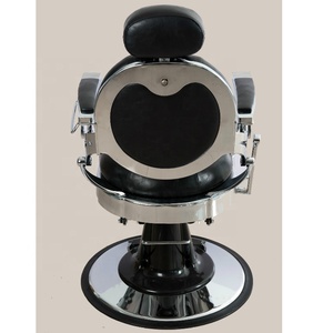 Chaise de barbier vintage de luxe en métal et PVC Équipement de <span class=keywords><strong>salon</strong></span> de coiffure ancien - Product Image 4