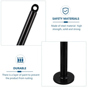 Goupille de chargement réglable pour plaques de poids de fitness avec boucle de support de charge de 8 cm, support de poids noir pour le fitness et le gain musculaire - Product Image 3
