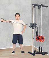 Máquina de fitness integral para gimnasio en casa, montada en pared, con sistema de poleas de cable único para dominadas y remo bajo
