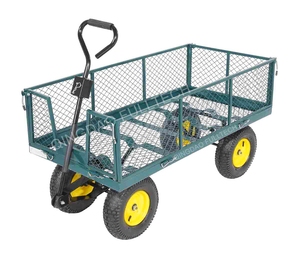 Carro de jardín grande de alta resistencia, carro de jardín de acero de gran capacidad de 900 libras, carro utilitario, carro utilitario de malla para exteriores para Patio de granja - Product Image 1