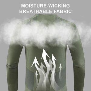 Vêtements de sport en vrac col rond manchette élastique décontracté basket-ball entraînement séchage rapide course à manches longues hommes T-shirt de sport - Product Image 5