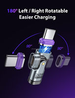 Adaptateur magnétique 240W nouvellement arrivé, connecteur USB C mâle vers femelle 16 broches rotatif à 180 degrés pour iPhone, Samsung, Huawei