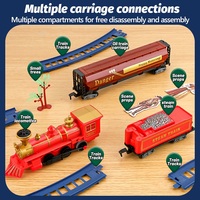 Train électrique à vapeur avec musique et lumière, jouet ferroviaire à piles avec wagons détachables, accessoires de scène pour enfants