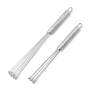 Batidor de Huevos de Acero Inoxidable con Bola de Acero, Dispositivo para Batir Crema, Batidor de Huevos de Acero Inoxidable con Bola de Vidrio de 8 Líneas - Product Image 1