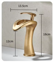 Robinet de salle de bain moderne monotrou en laiton, design cascade, à capteur tactile, à poser, avec cartouche céramique, anti-éclaboussures