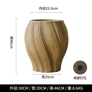 Maceta de Suelo de <span class=keywords><strong>Barro</strong></span> de Magnesio Estilo Escandinavo Hecha a Mano MSH para Plantas Grandes de Interior/Exterior - Product Image 5