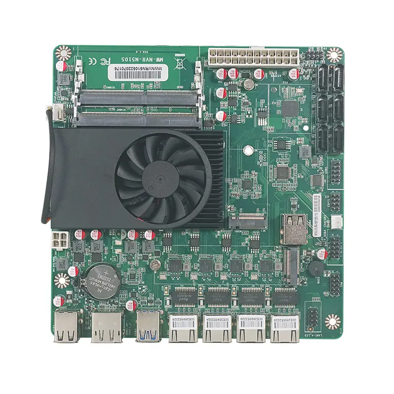 E Celeron N5105 scheda madre industriale NAS 4 core 4 thread processore a bassa potenza 4x2.5G i225/i226 rete M.2 Slot 6xSATA DP HD