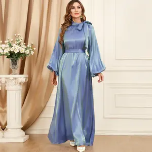 Moderne Mode Dubai islamische ethnische Overhead Langarm Abaya Großhandel Indien Stil in arabischen Kaftan Brautjungfer kleider