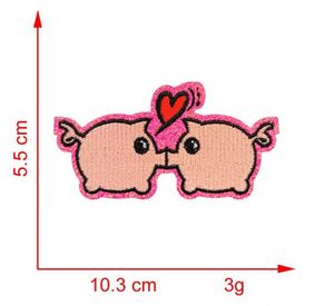 Iron on Embroidery Glitter Edge Valentine Day love Heart Bear Elephant <b>Wedding</b> Patch <b>for</b> Clothes <b>Hat</b> Decoration - Product Image 4