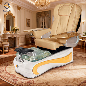 Sillón de Pedicura y Manicura de Lujo Moderno para Salón de Uñas, Silla de Masaje para Spa de Pies de Cuero PU Plateado - Product Image 6