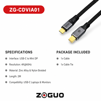 Câble USB C vers Mini DP 8K60Hz, adaptateur Type-C vers Mini DP, câble tressé avec coque en aluminium pour moniteur et ordinateur portable