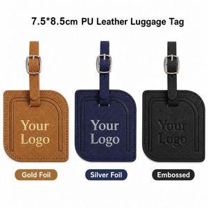 Etiqueta de Equipaje de Cuero Premium con Logotipo Personalizado al por Mayor y Juego de Porta Pasaportes, Impermeable, Duradero, Etiqueta de Identificación para Maletas - Product Image 5