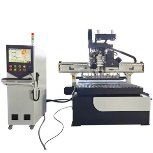 KIN-NC12S double saw blade auto tool changer cnc router machine woodworking cnc cutting wood machine with cutting saw