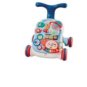 Trotteur musical multifonctionnel pour bébé, avec fonction assis-debout, anti-renversement, aide à la marche, jouet à cadre en plastique et glissière musicale - Product Image 6