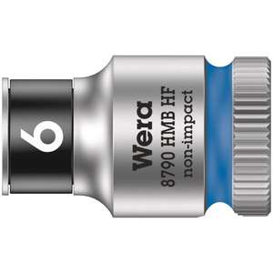 WERA - 05003750001 Enchufe de 3/8 ''con función de sujeción-EAN 4013288194015 HAND SOCKETS 3/8" - Product Image 1