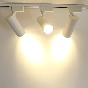 Hochwertige moderne kommerzielle LED-Schienen leuchte High Lumen Ra80 COB Spot Light 20w Aluminium gehäuse 2 Draht Kein Flackern