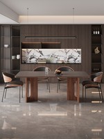 Table à manger en bois massif de style américain rétro Vishuplin pour salon, idéale pour les petits appartements, nouveau modèle 2025, style médiéval français