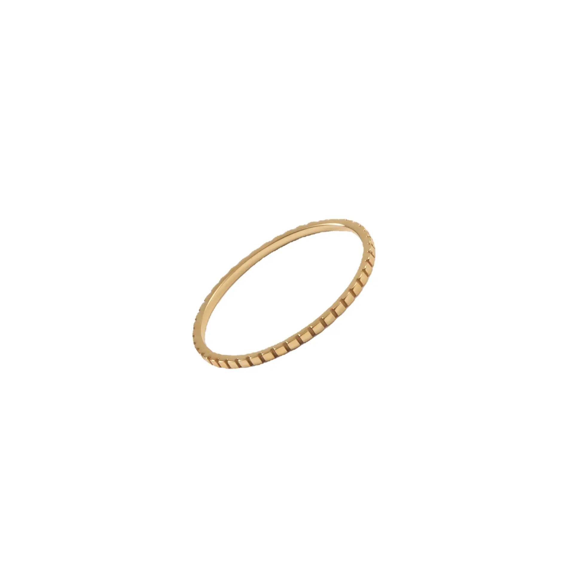 18k Gold Plated Gear Ring  Thin Band Titanium Steel Jewelry for Men