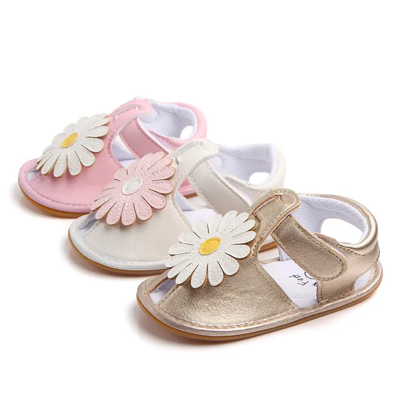New Arrival Cute Sunflower Design Baby Shoes Sandals Summer Soft-soled Newborn Sandals for Toddler 0-1 year
