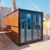 Maison préfabriquée de luxe personnalisable, portable, pour bureau, conteneur plat, panneau sandwich en acier, respirante, installation rapide
