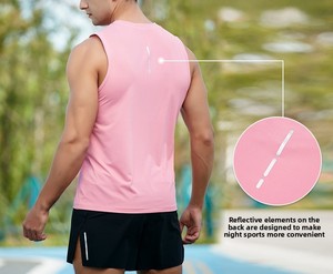 Débardeurs de sport blancs en spandex pour hommes – Vente en gros, personnalisables, respirants, réfléchissants, pour la course en extérieur, séchage rapide, pour le fitness - Product Image 6