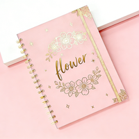 Carnet à couverture rigide esthétique Kawaii, logo et design personnalisés, imprimé floral pour filles, pour notes quotidiennes et cadeaux