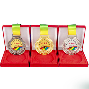 Médailles en métal personnalisées 6,5 cm en alliage de zinc avec ruban et épis de blé pour les compétitions des étudiants, cadeaux commémoratifs - Product Image 1
