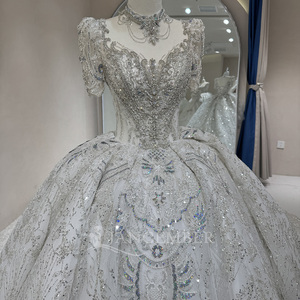 Jancember DW0149 Vestidos de Novia Cortos con Lentejuelas y Escote Imperio - Product Image 3