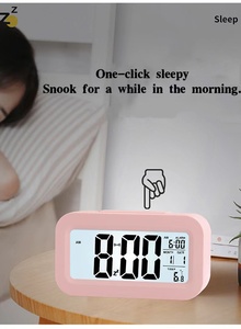 Reloj despertador inteligente para estudiantes, trabajo de fábrica, de luz Digital Control, diseño cuadrado multifunción para mesita de noche, baño, Plástico - Product Image 2