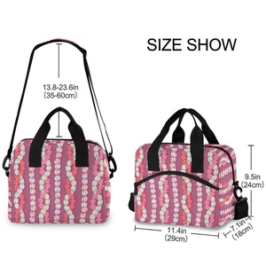 Aloha Collection Portable Outdoor Lunch Insulated Bag Hawaiian Pikake <b>Lei</b> Custom Print Insulated Lunch Tote Bag for Women - Product Image 3
