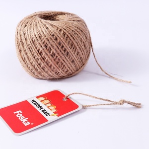 Foska Jute Rope Premium No Off Smell Soft and Strong Brown Natural Jute Twine 300 Feet 2mm for Paper Tag