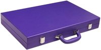 lila portable high-end-pu-leder-backgammon-brettspielbox für das brett