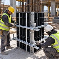 Attache de coffrage carrée en plastique robuste pour colonnes en béton, moules de renforcement réutilisables haute résistance pour la construction