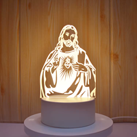 Lampe tactile USB 3D San Judas Tadeo, lampe à illusion, cadeau religieux pour femmes et hommes, lumières nocturnes, décoration spirituelle