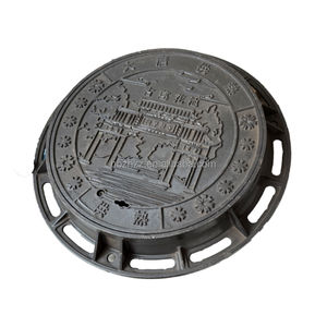 <span class=keywords><strong>Plaque</strong></span> de couvercle de regard d'égout et d'<span class=keywords><strong>eau</strong></span> de pluie pour camion lourd en <span class=keywords><strong>fonte</strong></span> ductile circulaire ZHENHAN, modèle D400, 400 * 500 mm - Product Image 5