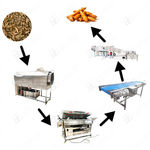 Équipement de lavage et de pelage continu automatique motorisé pour légumes et fruits, destiné aux usines ou lignes de transformation alimentaire - Product Image 6