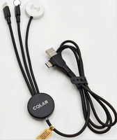 Câble de charge sans fil 6-en-1 GRS écologique certifié CE en ABS/Nylon pour montre intelligente – Promotion Cadeau Rapide