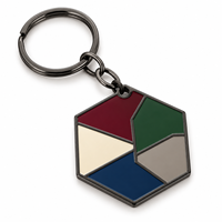 Porte-clés personnalisé en émail géométrique coloré avec logo, cadeau promotionnel direct, fournisseur en gros, fabricant de porte-clés