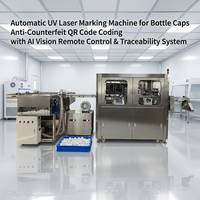 Machine de marquage laser UV automatique pour bouchons de bouteilles, codage de codes QR anti-contrefaçon avec vision IA, télécommande et traçabilité