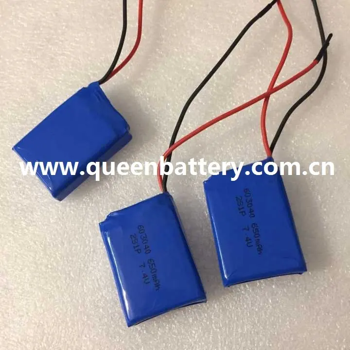 7.2V 7.4V 8.4V 2S 2S1P li-po baterai polimer PL 603040 650mAh untuk pesawat RC perangkat lepas pasang pelacak kebugaran