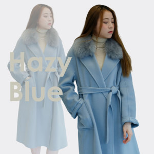 Abrigo de lana de Cachemira de doble cara para mujer al por mayor, gabardina <span class=keywords><strong>larga</strong></span> con cuello de piel de zorro Real, prendas de vestir exteriores de moda de invierno - Product Image 4