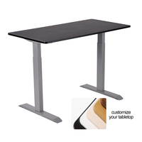 Bureau d'ordinateur électrique à deux moteurs Cadre de bureau assis-debout autonome avec commande pour bureau à domicile Personne de grande taille