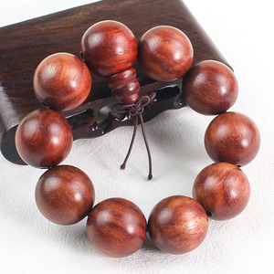 Rosewood <b>Bracelet</b> 25mm 10 Beads Wooden Prayer Beads Men's Religious Jewelry - Product Image 1