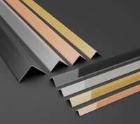 Profilé de carrelage en forme de L à 90 degrés avec miroir doré Garniture de mur et de sol en acier inoxydable pour accessoire décoratif d'escalier