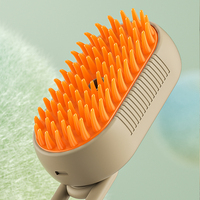 Brosse de toilettage multi-usages pour animaux de compagnie avec pulvérisation électrique à vapeur, design pliable 3 en 1 pour chats et chiens