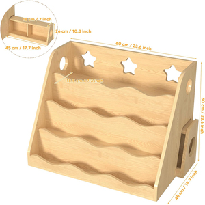 Étagère à livres à motif festonné, étagère à livres Montessori pour enfants, bibliothèque pour tout-petits, organisateur pour la crèche - Product Image 6